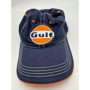 Gulf Oil Racing Hat H3 Sportgear Navy Blue Orange Embroidered Adjustable Cap